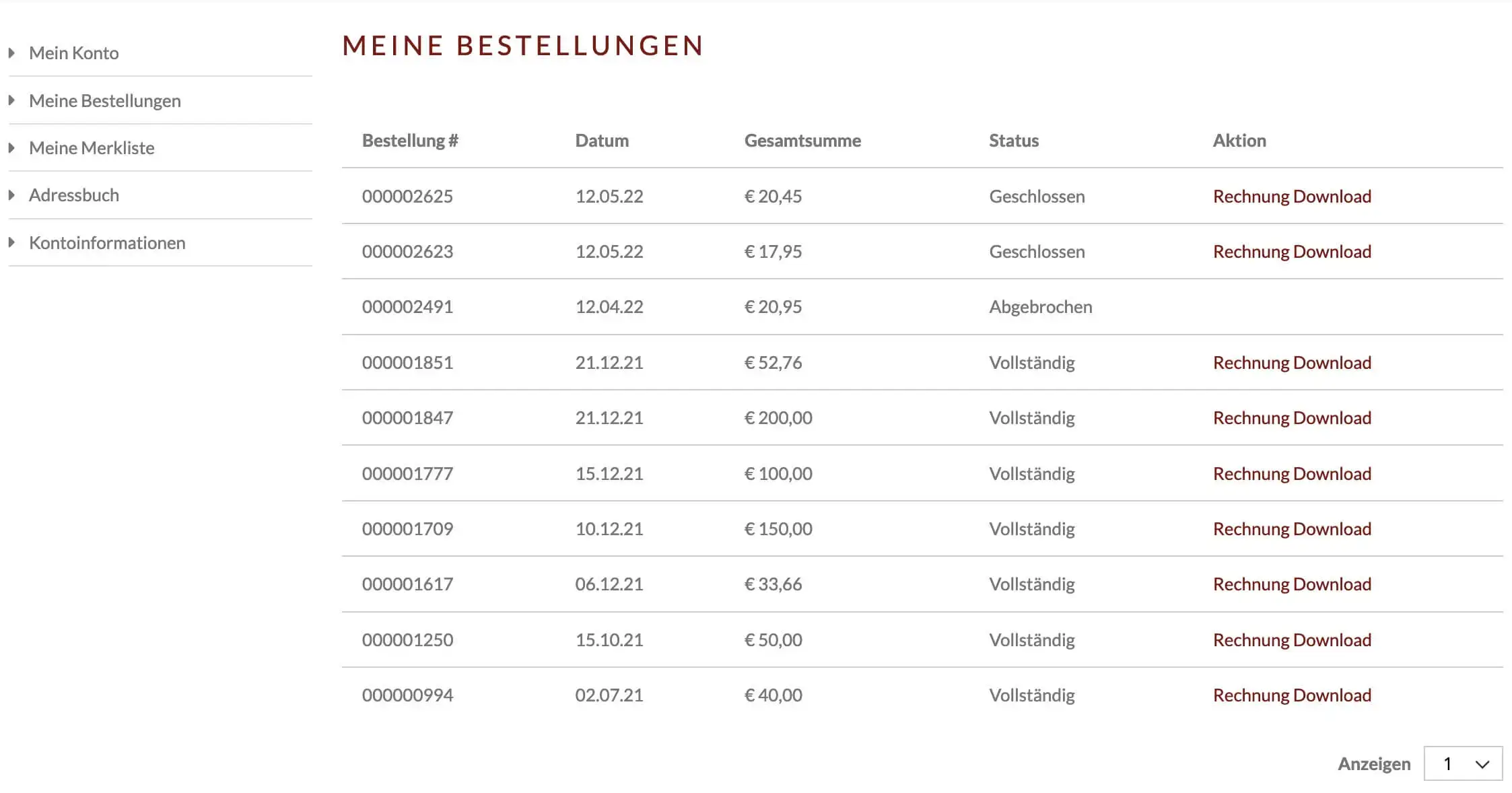 Easybill Configuration