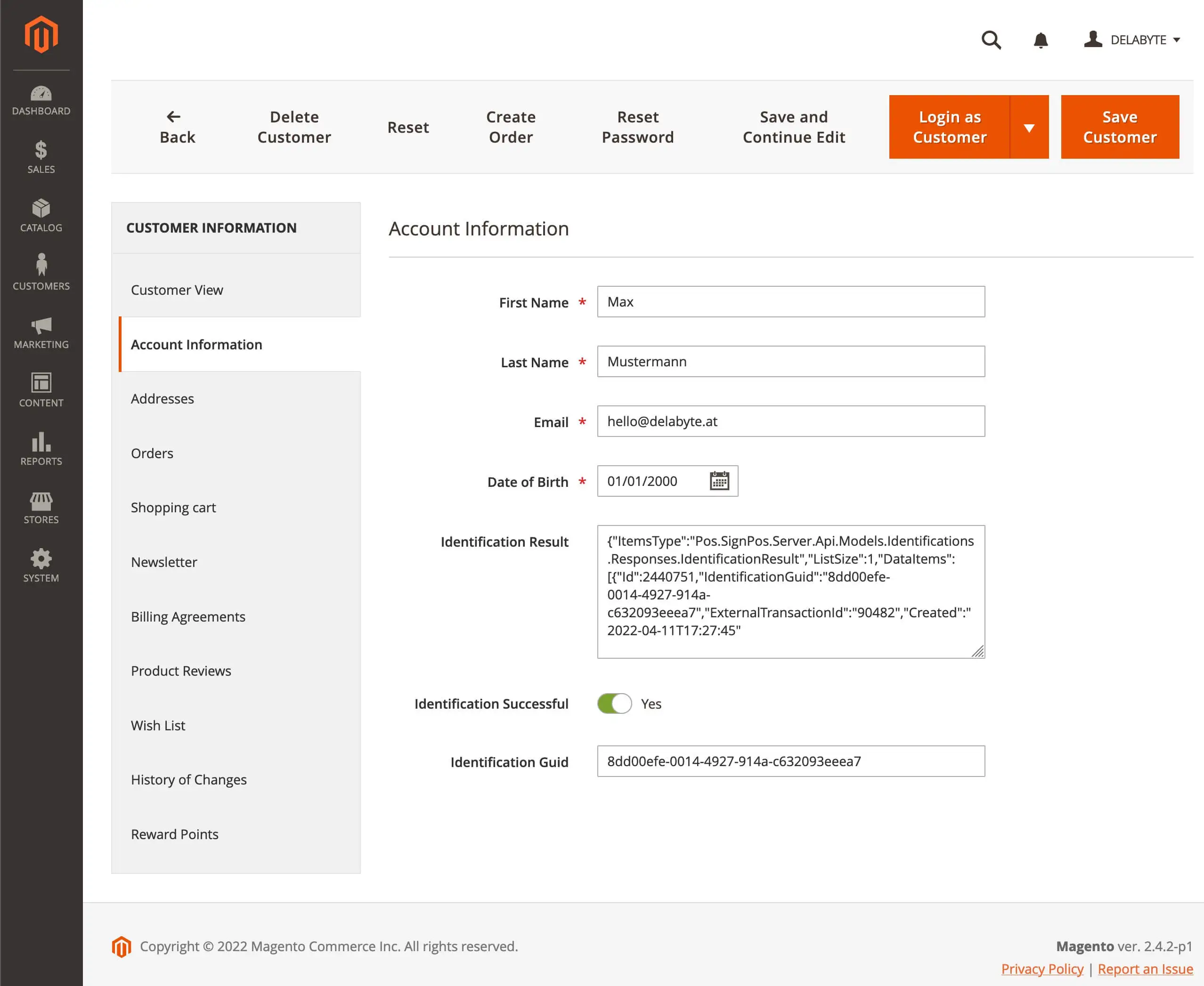 Paybox Ident Magento Identification Result